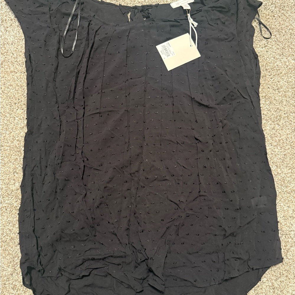 LC Lauren Conrad Black Textured Blouse